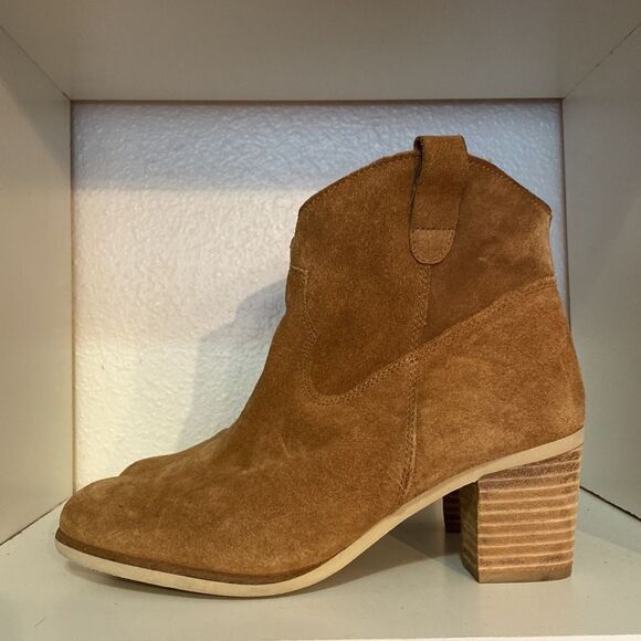 Coconuts by Matisse Tan Suede Western Ankle Booties 7.5 Boho Cowgirl Festival - Picture 2 of 15